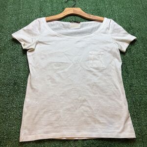 PRADA Women's White Short Sleeve Top T-Shirt 100% Cotton Size XS/ Small Italy